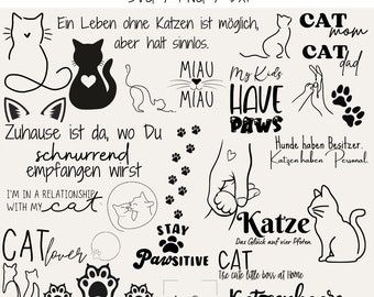 Catlover plotter file | SVG | PNG | DXF | Instant Download | Cat sayings | Plotter file bundle | Cats plotter file