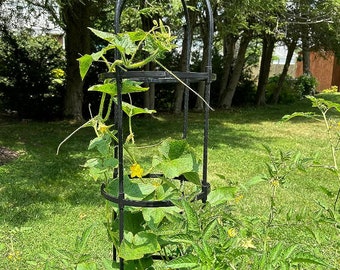 Zwaar uitgevoerd tuinlatwerk Kunststof gecoate obelisk Tuinlatwerk voor klimplanten Tuinpotplantensteun Roestvrij Zwart 70,8" hoog