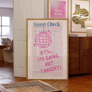 Bejeweled Inspired Wall Art Print, By The Way I'm Going Out Tonight Taylor Poster, Cute Trendy Guest Check Wall Art, Plakaty dla Swifties