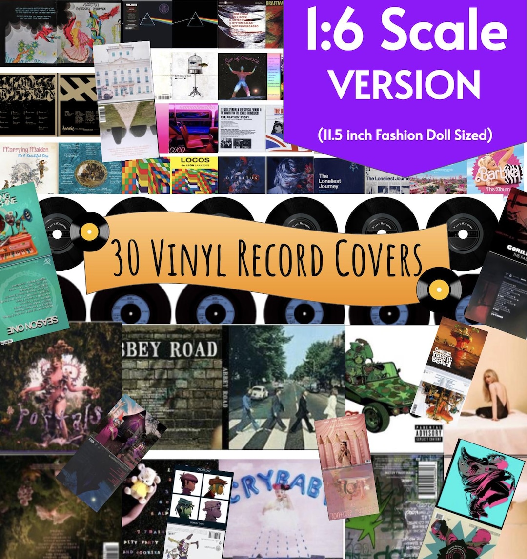 Printable Mini Lp Covers 30 Mini Vinyl Record Album Covers, 1:6 Scale for Fashion Doll Size PDF ...