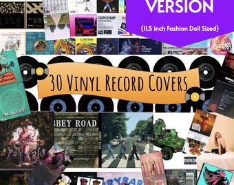30 mini portadas de discos de vinilo a escala 1:6 para muñecas de moda (PDF imprimible)