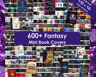 606 Fantasy Printable Mini Book Covers in 1:12 Printable PDF File for Dollhouse Miniatures