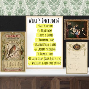 Victorian Dollhouse Room Box Kit! 200 Mini Books, Art, Wallpaper ...