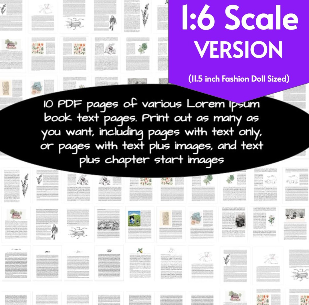 Programme Inside Pages Printable Inside Pages for Creating Your Own Mini Books- 1:6 Scale 1 ...