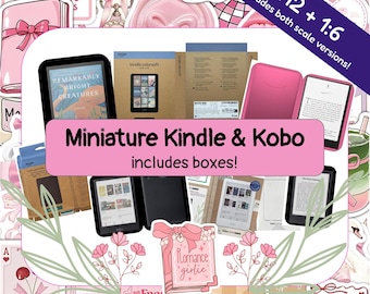 Mini eReaders for 1:12 AND 1/6 Dollhouse Miniature Bookish Tiny Reading