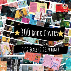 Large Lot 300 Printable Miniature Book Covers 0.75 inch tall BookTok or Anxiety Bookshelf Mini Books Great Mini Sampler of My MEGA Lots image 1