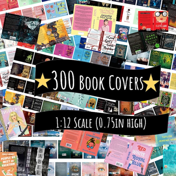 Lote grande: 300 portadas de libros en miniatura imprimibles (0,75 pulgadas de alto) Minilibros BookTok o Anxiety Bookshelf: ¡gran mini muestra de mis MEGA lotes!