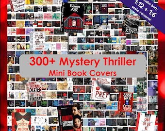 300+ Miniature Mystery Thriller Mini Book Covers, 1:12 Scale (PDF Printable)