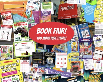 Mini BOOK FAIR Room Box Kit 119 Items! 1:12 Scale Dollhouse Printable PDF