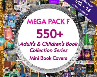 MEGA 550シリーズ ミニブックカバー - ミニチュアドールハウスとファッションドールスケールのミニブック向け、現代の大人と子供向け人気書籍シリーズ（PDF）
