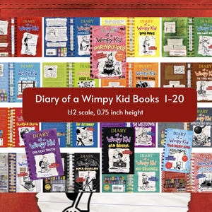 20 Diary of a Wimpy Kid Mini Book Covers- Miniature Dollhouse 1:12 Scale PDF Printable