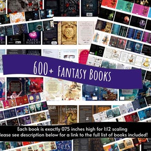 606 Fantasy druckbare Miniatur Buchumschläge -Angst Bücherregal - Miniatur Buchumschläge für Buchecke, 1:12 druckbare PDF-Datei KOSTENLOSER Geschenkseiten