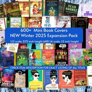 600+ Miniature Book Covers! NEW WINTER 2025 Expansion Pack! Anxiety Bookshelf, Dollhouse Miniatures, 1:12 Book Cover Printable PDFs