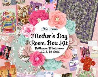 182 Mother's Day Mini Dollhouse Room Box Kit, 1:12 Scale Mothering Sunday Miniatures
