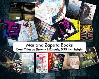 Mariana Zapata 12 Spicy Romance Mini Book Covers- Tiny Books Perfect for Anxiety Bookshelf, Book Nooks and Mini Bookshelves