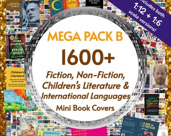 MEGA 1600 mini-boekomslagen: fictie, non-fictie, kinderliteratuur en internationale talen Tiny Books!  1:12 en 1.6 miniaturen, pdf