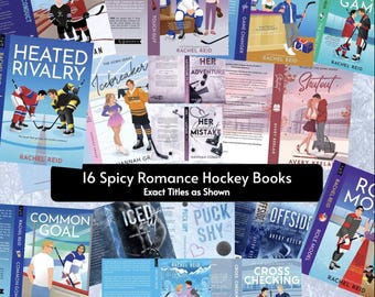 16 Hockey Heated Romance Mini Book Covers- 1:12 Scale (Printable PDF) 0.75" high