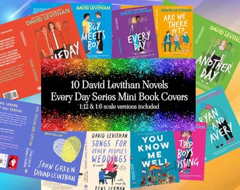 10 David Levithan Every Day Mini Book Covers, 1:12 Dollhouse Scale, Miniature PDF Printable
