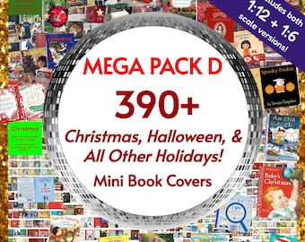 MEGA 390+ Holiday Mini Book Covers: Christmas, Halloween, Easter, Hanukkah Dollhouse