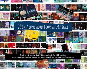 250+ Young Adult Printable Mini Book Covers Perfect for your Miniature Anxiety Bookshelf YA, FREE Gift of Printable Inside Pages!