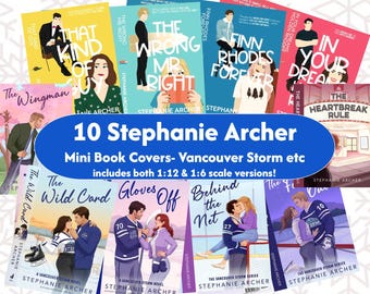 8 Stephanie Archer Vancouver Storm Mini Book Covers, 1:12 Dollhouse Scale PDF Printable