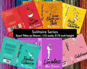 Solitaire Series by Alice Oseman Mini Book Covers- Perfect for your Anxiety Bookshelf, Book Nook, or Booktok themed Tiny Book Miniatures!