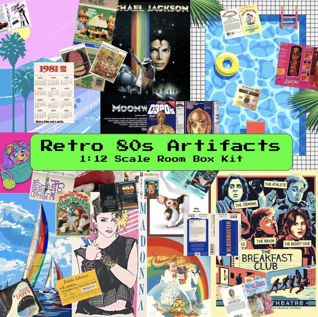 1980s Retro Mini Room Box Kit, 1:12 Scale Printables (PDF Download) - Etsy