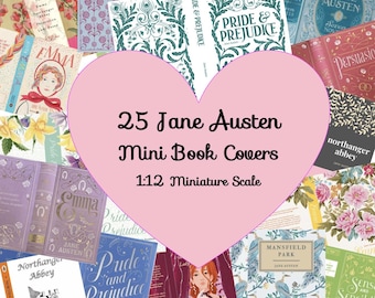Jane Austen mini-boekomslagen: 25 kleine boekjes – schaal 1:12 (afdrukbaar pdf)