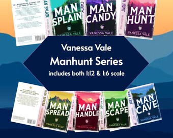 7 Vanessa Vale Romance Mini Book Covers, 1:12 Dollhouse Scale PDF Printable