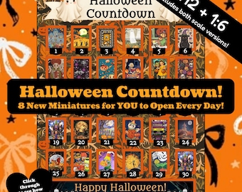 Halloween Miniature Countdown Calendar- 31 Days of 8+ Dollhouse Surprises Each Day for YOU!