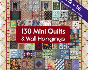 130 Quilts for Miniature Dollhouses & Room Box Printable PDF