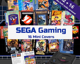 16 Mini Video Game Covers for 1:12 Scale Miniature Dollhouse Tiny Gaming