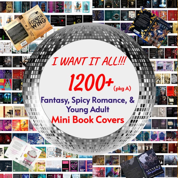 MEGA Lot A- 1200+ Romance, Fantasy, & YA Printable Mini Book Covers for Tiny Bookshelves! Description has Full Title List! FREE Gift Pages