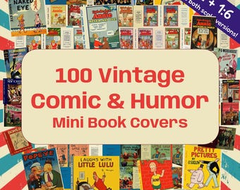 100 Vintage Comic Mini Book Covers- Popeye, Orphan Annie, Little Lulu, etc
