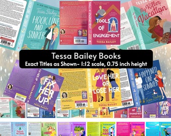 Tessa Bailey Mini Book Covers, 1:12 Scale (PDF Pattern)