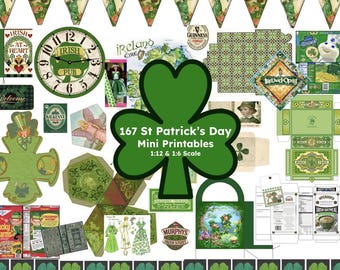 167 St Patrick's Day Dollhouse Miniatures – 1:12 Scale Printable (PDF)