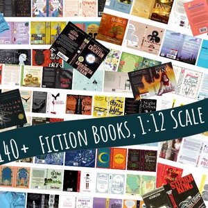 MINI SAMPLER- 140+ Fiction Printable Miniature Book Covers (0.75 inch height) Mix of Fiction, Fantasy, Spicy Romance, Young Adult, Classics