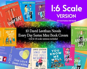 10 David Levithan Every Day Mini Book Covers, 1:6 Fashion Doll Scale, Miniature PDF Printable