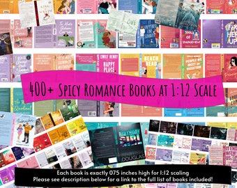 450+ Spicy Romance Printable Miniature Book Covers for a Smutty Anxiety Bookshelf, Booktok Smut- FREE Gift of Inside Printable Pages!