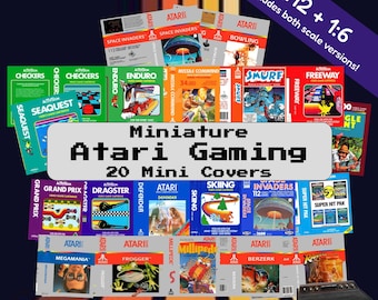 20 Mini Video Game Covers for 1:12 Scale Miniature Dollhouse Retro Gaming