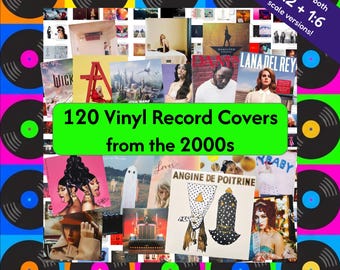 120 Mini Vinyl Record Album Covers from 2000s, 1:12 AND 1;6 Dollhouse Miniature Scale