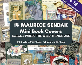 Maurice Sendak Where the Wild Things Are Mini Book Covers- Dollhouse Scale PDF