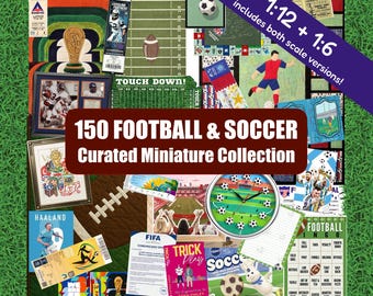 Mini Football & Soccer Miniature Dollhouse Curated Collection 200+ Items