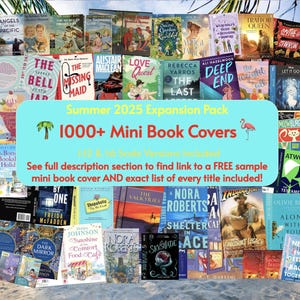 1000+ Miniature Book Covers! NEW Summer 2025 Expansion Pack for Anxiety Bookshelf, Dollhouse Miniatures, 1:12 Printable Mini Book Cover PDFs