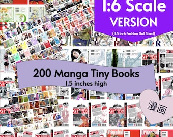 Miniature Manga Books | Set of 5 | 1/4 1/6 and 1/12 Scale | Real