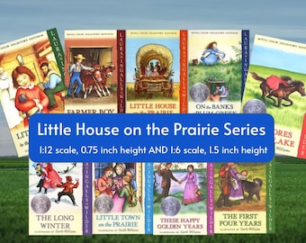 Little House on the Prairie Mini Book Covers- Perfect for Anxiety Bookshelf, Book Nook, or Tiny Book Miniature Printable- 1:12 AND 1;6 scale