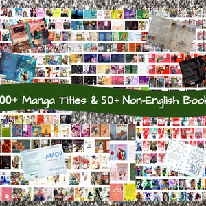 200 Manga Anime and Non-English Title Tiny Books Mini Book Covers for Book Nooks, Anxiety Bookshelf & Miniature Booktok Displays