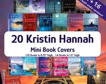 20 Kristin Hannah Mini Book Covers- 1:12 and 1/6 Scale Dollhouse