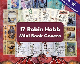 17 Robin Hobb Mini Book Covers for Fantasy Scenes and Miniature Bookshelves