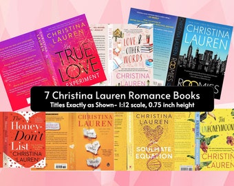 Christina Lauren Mini Book Covers- 7 Tiny Books Perfect for your Anxiety Bookshelf  ~Mini Book Gifts for Book Nooks & Mini Bookshelves~